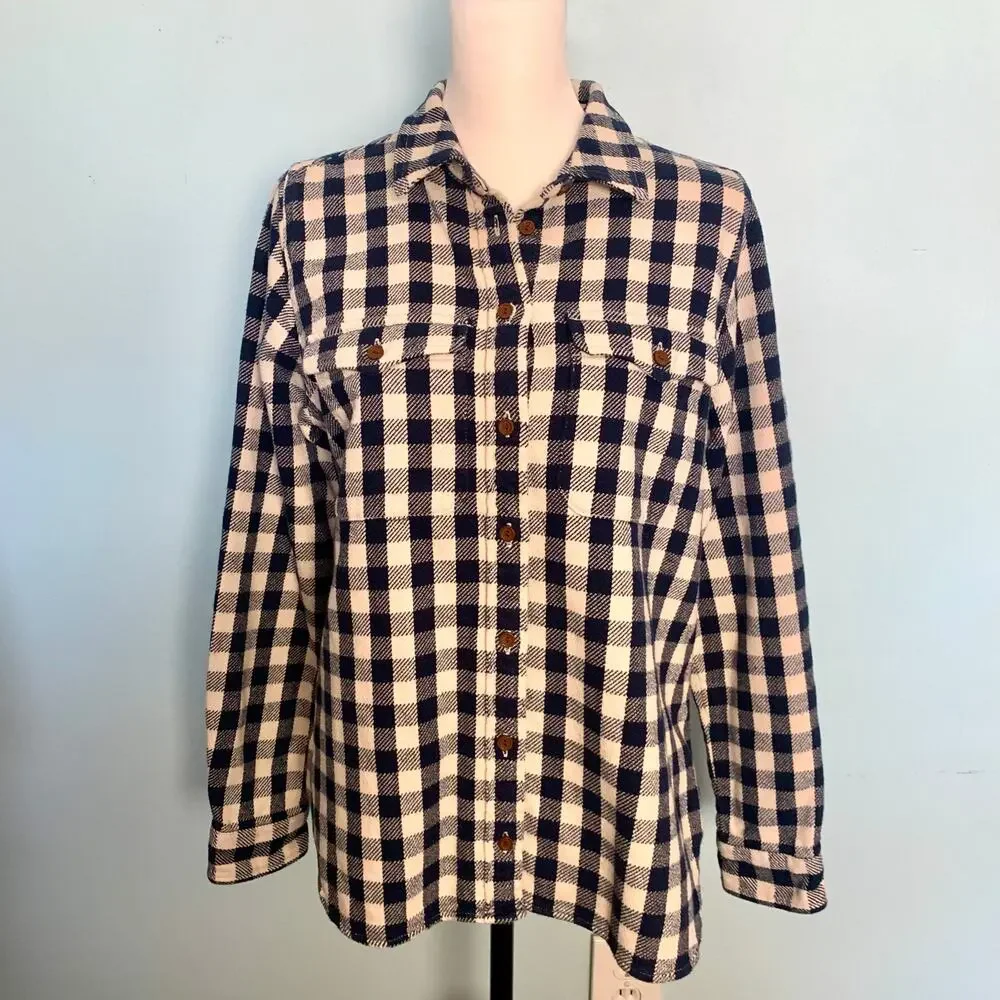 J. Crew Shirt-Jacket in Buffalo Check Flannel Size Medium - Picture 7 of 9